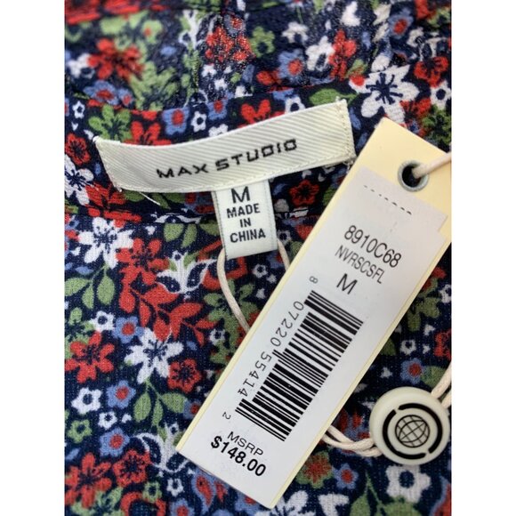 Max Studio Womens Floral Smock Granny Maxi Dress Size M Ditsy 8048 NWT Tiered - Picture 7 of 13